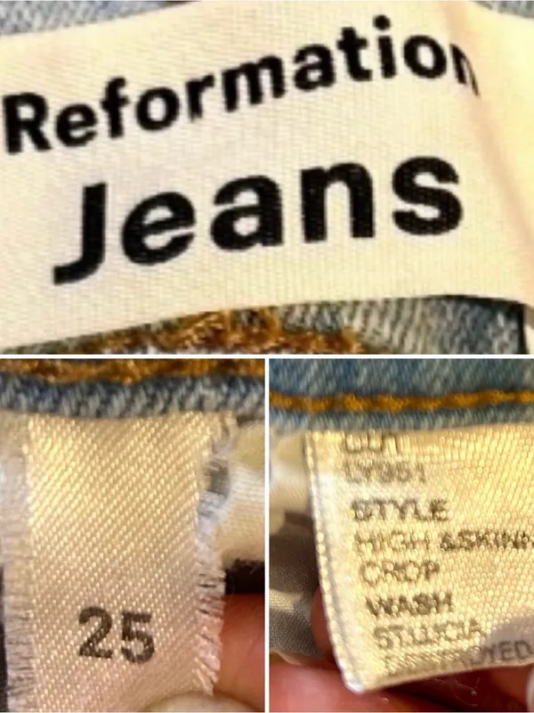 Reformation High & Skinny Crop Jeans St. Lucia Light Wash High Rise Sz 25💛 - Image 11