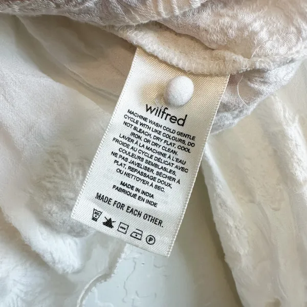 Aritzia Wilfred | Augustine Floral Semi Sheer Peplum Top in White - Image 5