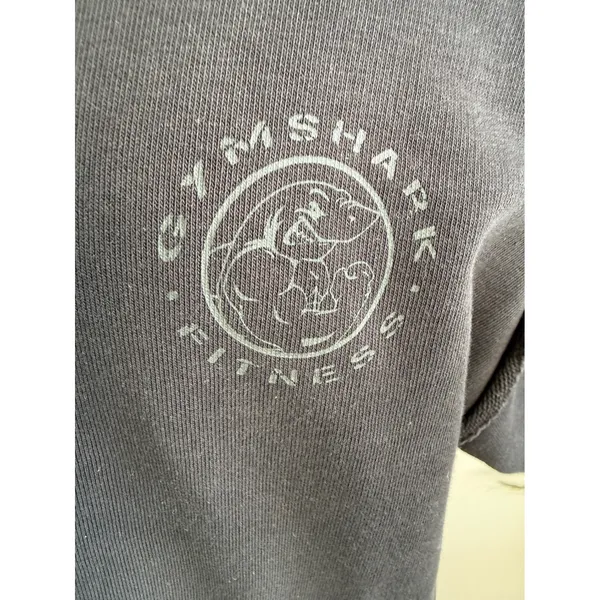 Gymshark Fitness Womens Large Black Short Sleeve‎ Raw Edge Sweatshirt A5A2U Logo - Image 5