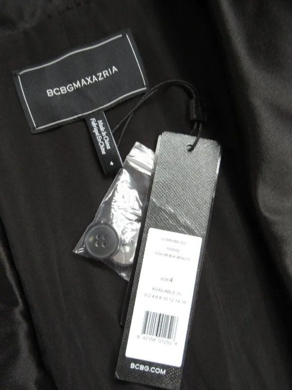 NWT BCBG MaxAzria Luciano Tuxedo Gown in Black Coat Jacket Dress 4 $498 - Image 7