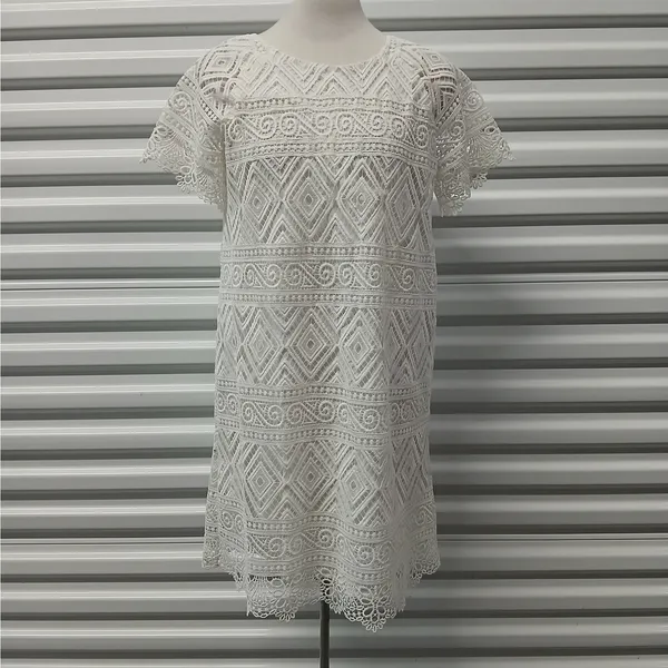 Madewell Embroidered Lace Dress Size 6 White Bridal Shower Wedding Party Fairy - Image 3