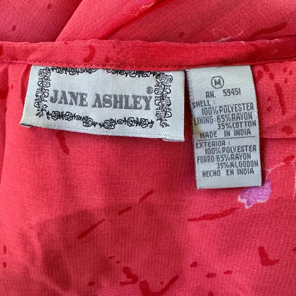 Vintage ‘90s Jane Ashley Coral Embroidered Hem Scoop Neck Sleeveless Maxi Dress - Image 7