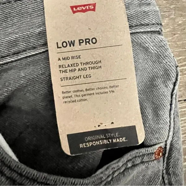 Womens Levis Lo Pro Straight Leg Jeans Acid Wash Gray Splatter Womens Size 30 - Image 2
