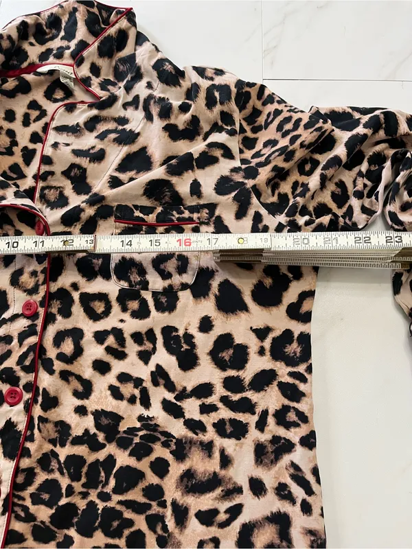 Soma Modal Cotton Animal Print long sleeve button down pajama top size large - Image 5