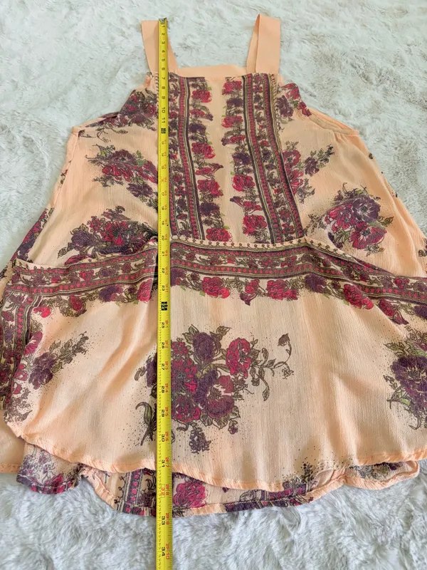 Free People Paradise Song Mini Dress Boho Floral Swing Dress Tunic Size XS - Image 13
