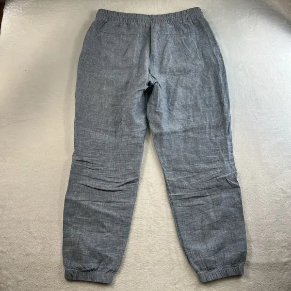 Athleta Sz 12 Retreat Linen Pull On Jogger Pants in Chambray Blue Women’s 531704 - Image 11
