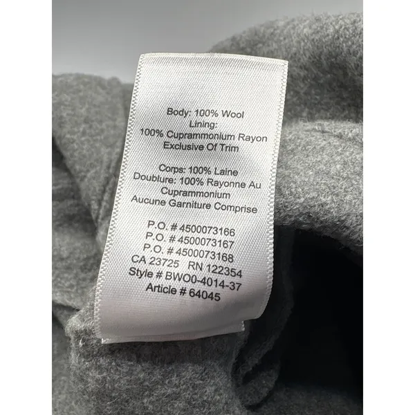 Aritzia Babaton Bonamici 100% Wool Gray Zip Coat Jacket‎ Size Small Minimalist - Image 9