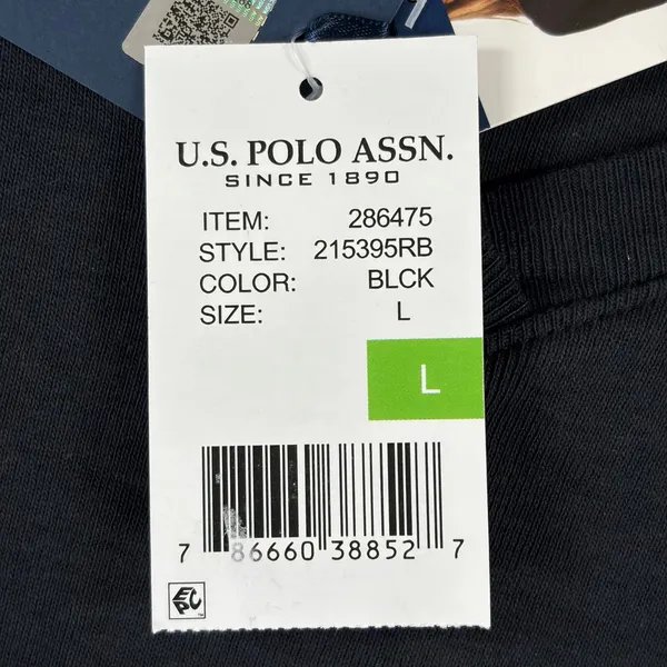 US Polo Assn Womens Black V-Neck Long‎ Sleeve Cotton T-Shirt Logo Large Capsule - Image 6