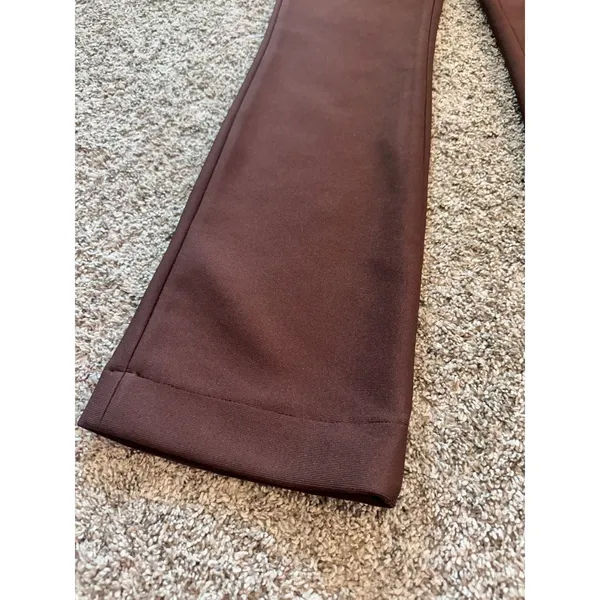 Nova Luxe Victoria High Waist Flare Leg Pants Brown 24GWY4478AB XS 35 Inseam - Image 3