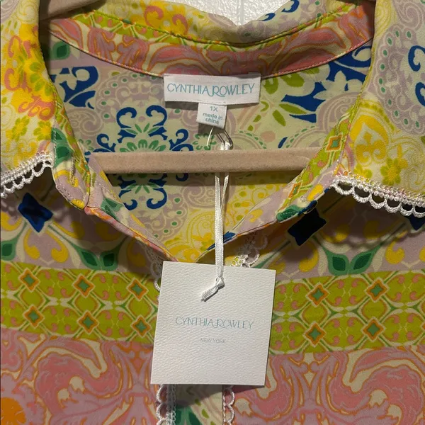 NWT Cynthia Rowley blouse size 1x‎ boho maximalist - Image 2