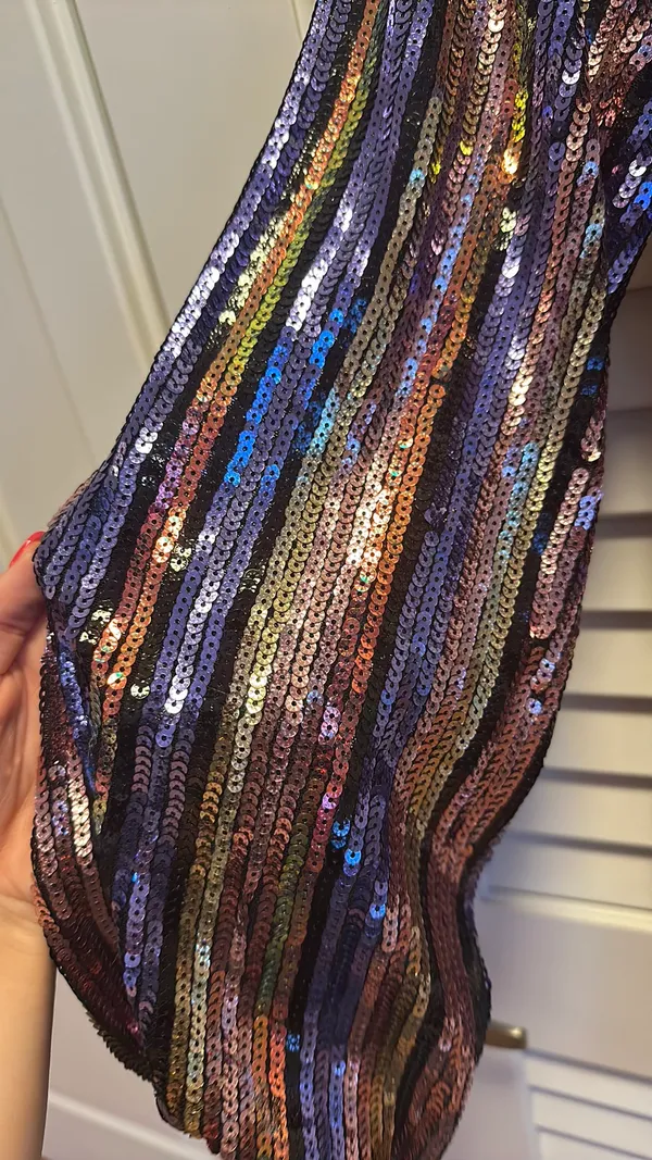 Anna Rae Sequin Stripe Mini Dress - Image 7
