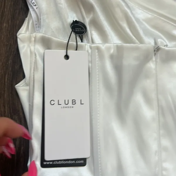 Club L White Bardot Corset MIDI Dress - Image 4