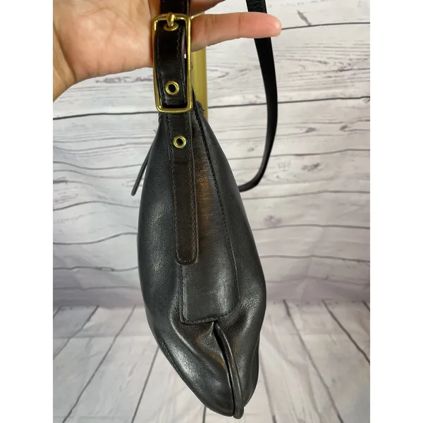 Vintage Coach 9204 Black Leather Slim Shoulder Bag Crossbody Purse - Image 12