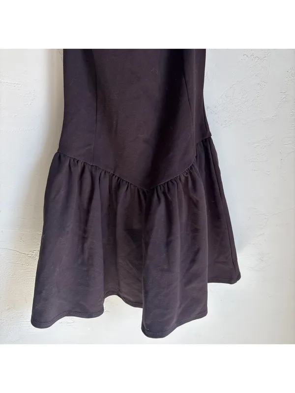 21Saints Small Brown Halter Drop Waist Ruffle Hem Mini Dress Cocktail Party - Image 2