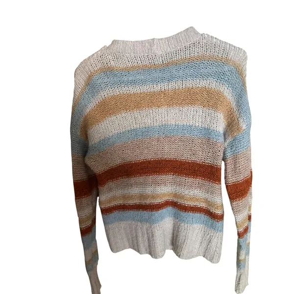 American Eagle Outfitters XS Striped Wool Blend Crewneck Sweater Multicolor - Image 2