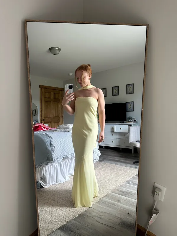 Peppermayo Yellow Strapless Dress - Image 3