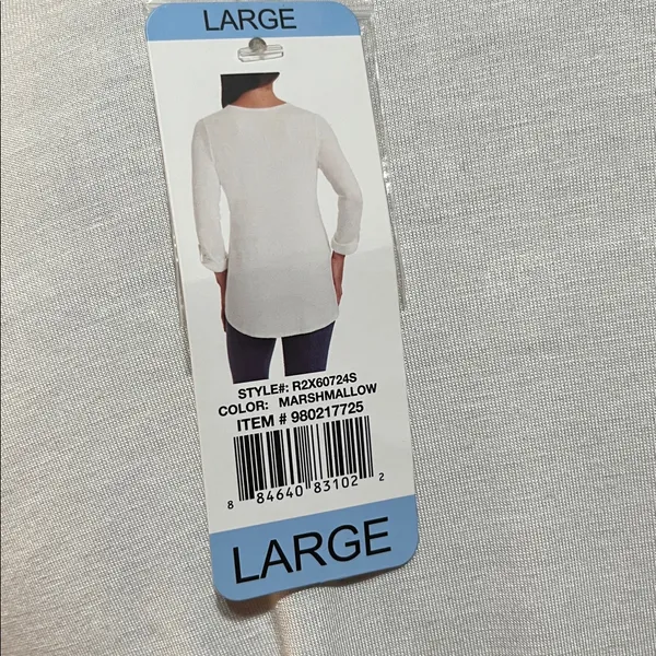 RXB White Marshmallow Long Sleeve Top Blouse - Large - Image 2