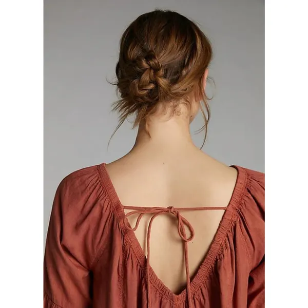 Daily Practice‎ by Anthropologie Boho Mollie Mini Dress Cocoa Powder Size Medium - Image 4