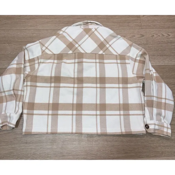 Love Tree Boutique Women's Plaid Button Up Jacket Size Large - Image 2