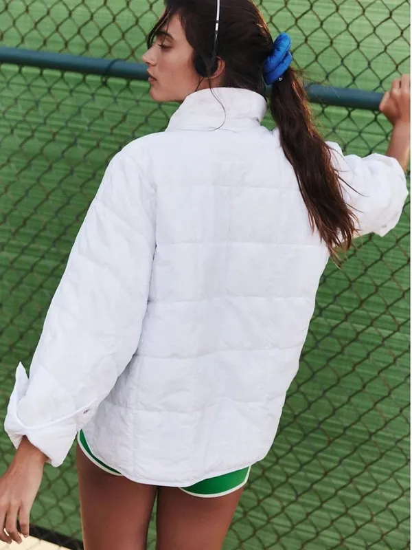 Free People Pippa Packable Puffer White Jacket in White NWT - Image 2