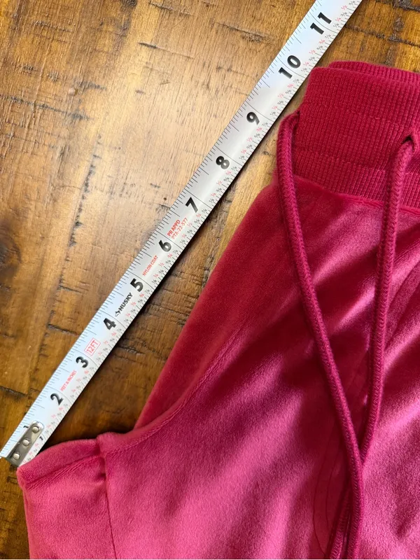 Women’s Burgundy Velour Jogger Pants size XS - Image 6