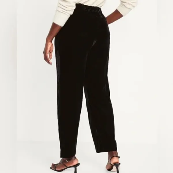 Old Navy Black Extra High Rise Velvet Wide Leg Pants(Size Small) - Image 2