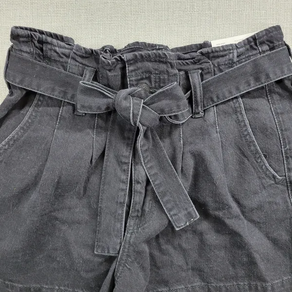 American Eagle Womens Mom Short Size 4 Black Denim‎ Paperbag Super High Rise NEW - Image 9