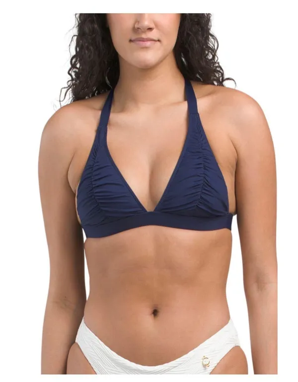 BECCA by Rebecca Virtue Navy Ruched Bikini - Image 2