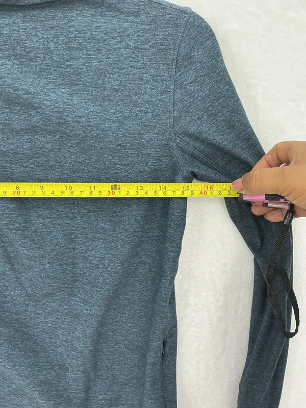lululemon athletica Heathered Teal Long Sleeve Mock Neck Top 831 - Image 4