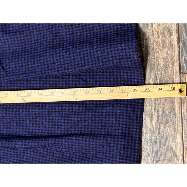 Woolrich Vintage Houndstooth Wool Blend Pleated Midi‎ Skirt Blue Black Sz 10 28W - Image 7