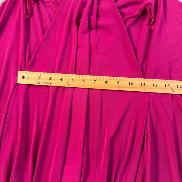 EXPRESS Women's Small Fuchsia Draped Asymmetrical Cowl Neck Metallic Halter - Image 7
