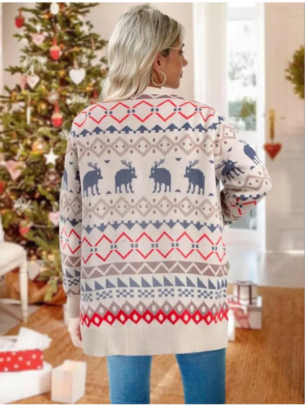 NEW Ugly Christmas Cardigan Knit Sweater Cardigans Oversized S - Image 2