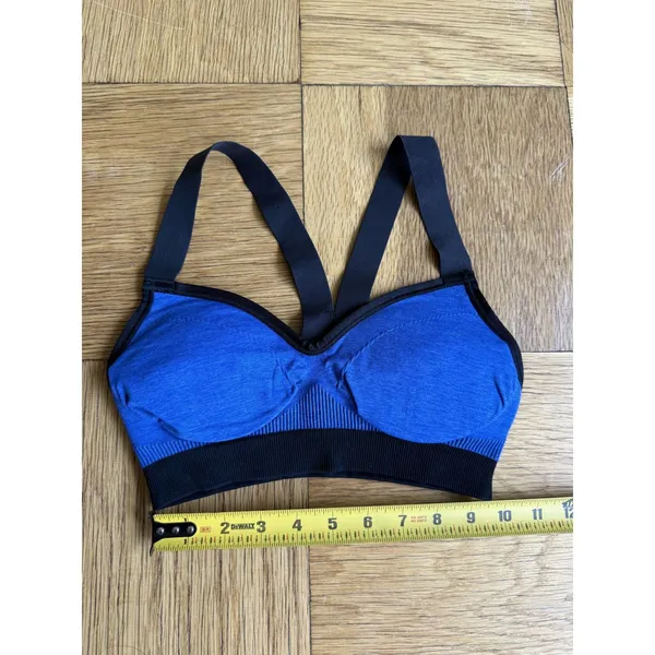 Lululemon Hold Your Om Bra, Heathered Harbor Blue, Size 4, EUC - Image 5