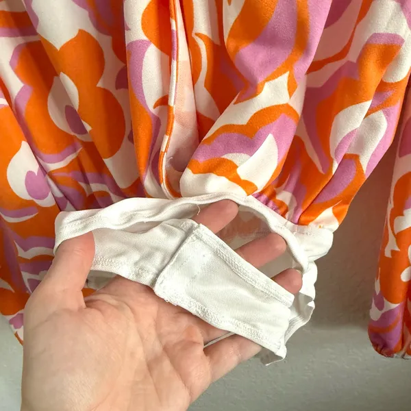 ASOS Skylar Rose Floral‎ Orange and Pink Top Bodysuit Size M - Image 3