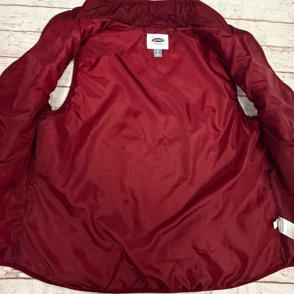 Old Navy Women’s Maroon Burgundy Quilted Puffer Vest Full Zip Mock Neck Sz XL - Image 3