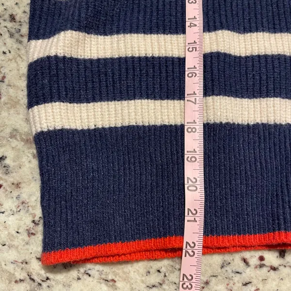 Zara Striped Mock Neck Sweater Womens Small Navy Blue Red Trim‎ Nautical Ribbed - Image 8