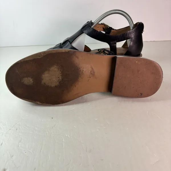 Madewell The Rina Fisherman Flats Black Leather Sandals Women's Size 8.5 US - Image 6