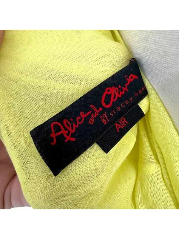 Alice & Olivia Y2K Air Ruched Open Back Sleeveless Bodycon Dress Yellow Small - Image 11