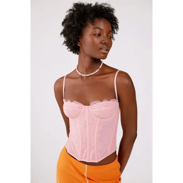 Out From Under Modern Love Lace Bustier Corset Soft Pink Small - Image 6