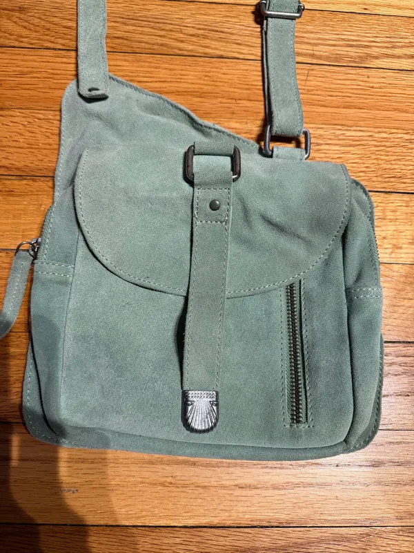 Free People Cornell Suede Sling Bag green mint crossbody belt bag - Image 3