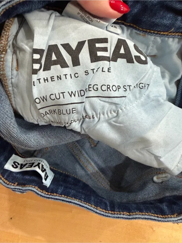 BAYEAS Authentic Style Mid-Rise Wide-Leg Denim Jeans - Image 5