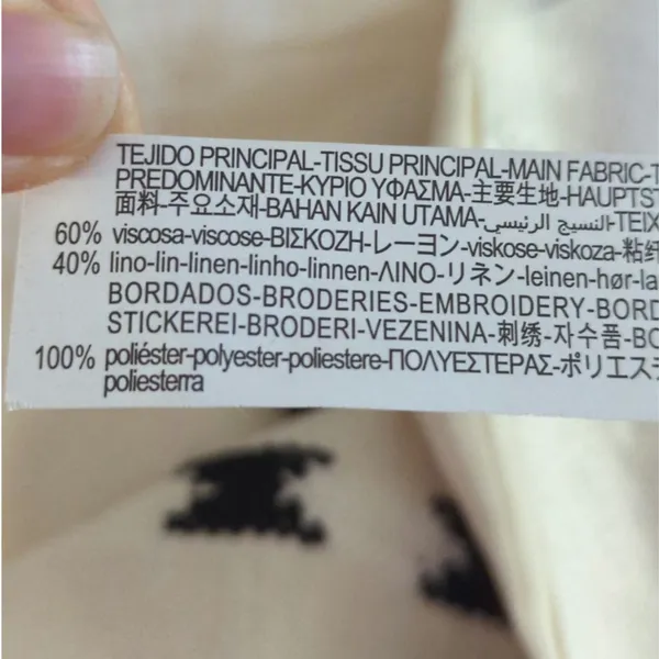Zara White‎ & Green Geometric Embroidered Linen Pants Small Coastal Bohemian - Image 11