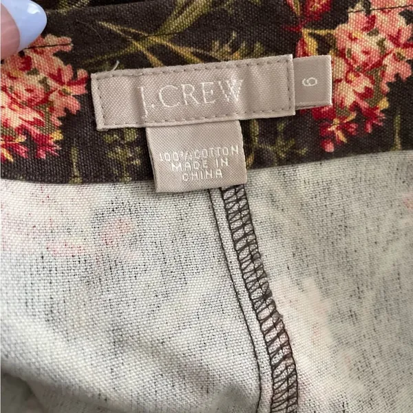 J. Crew Cotton Floral‎ Mini Skirt Size 6 Romantic Floral Pattern - Image 2