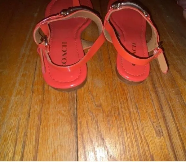 Coach Caterine Patent Leather T-Strap Sandals - Image 6