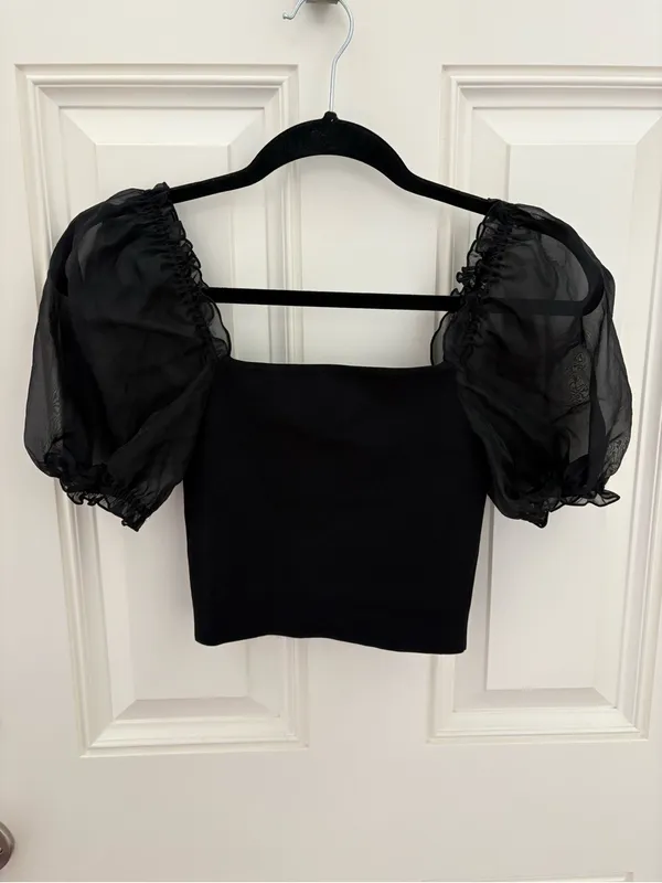 Aritzia | Wilfred Sheer Puff Sleeve Top Size Small - Image 4