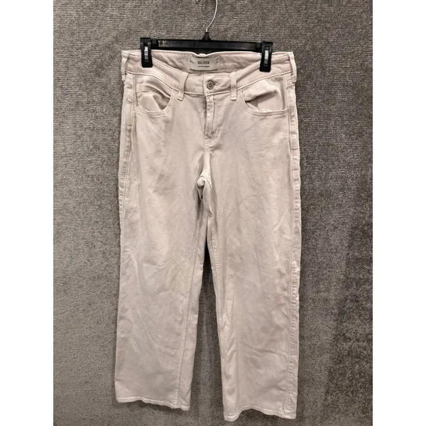 Hollister Women Jeans 29 Long Beige Low-Rise Baggy Relaxed Fit Denim - Image 3