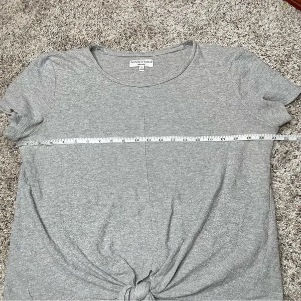 Madewell Texture & Thread Modern Tie-Front Top in Heather Pelican Grey Medium - Image 9