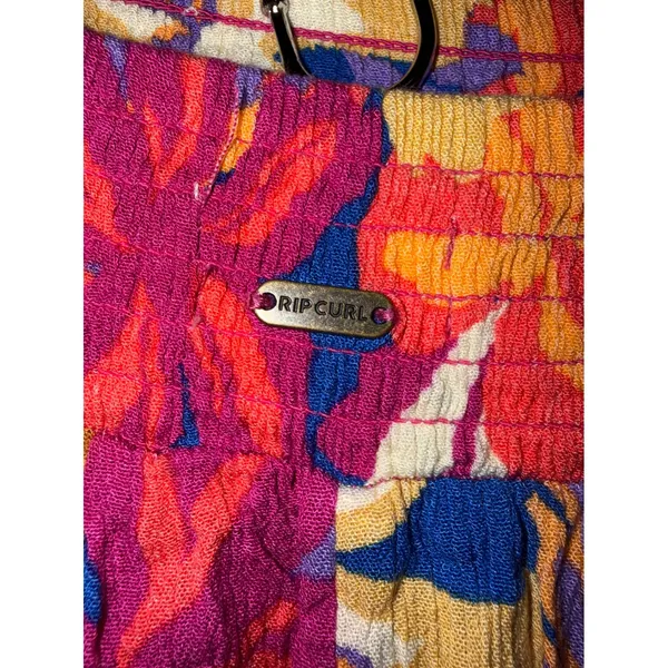 Rip Curl Womens S Tropical Floral Smocked High Waist Wide Leg Beach Pants Resort - Image 7