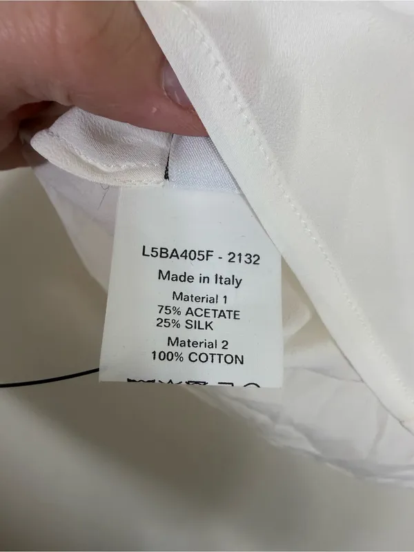 NWT Bally Switzerland White Silk Blend Short Sleeve Blouse Lace US Size 2 - Image 8