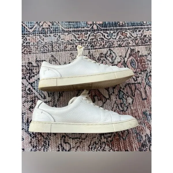 Frye Ivy Low Lace Up White Sneakers Leather Size 8.5 Shoes - Image 9
